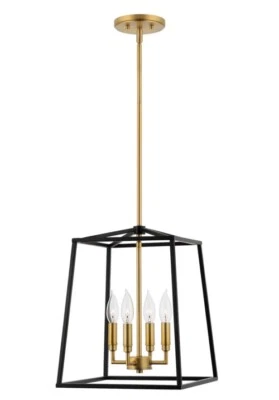 Kira Home Bellevue 15.5” 4 Light Modern Farmhouse Lantern RVY-CP6005-S-BK NIB - Image 1 of 2