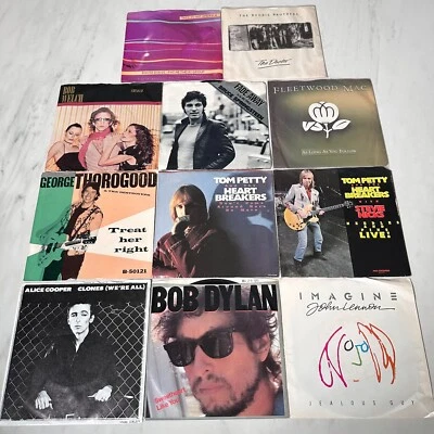 Classic Rock Lot of 11 Single 45 Records - Dylan Cooper Petty Fleetwood Metheny - Image 1 of 4