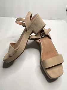 Sandalia Madewell Lina Talla 7 Gamuza Neutra Básica NH880 Correa al Tobillo - Imagen 1 de 6