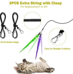 Interactive Cat Toys - Retractable Wand Toy and Feather Toys Refills for Indoor - Picture 1 of 6