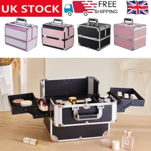 Extra Large Aluminium Professional Cosmetic Makeup Vanity Travel Case Storage - Picture 1 of 31
