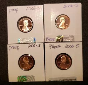 2006 - S Proof Lincoln Cent Menge 4 Münzen - Bild 1 von 11