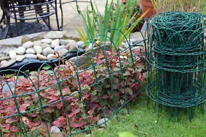 More details for garden border fence lawn edging green pvc coated wire edge fencing 10m easigear