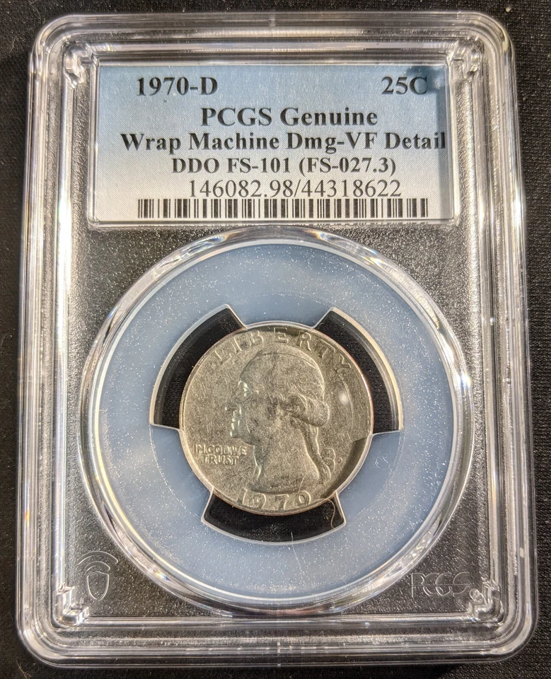 🔥DDO FS-101 PCGS VF 1970 D Washington 25c Quarter - Hard to find variety! - Image 1 of 4