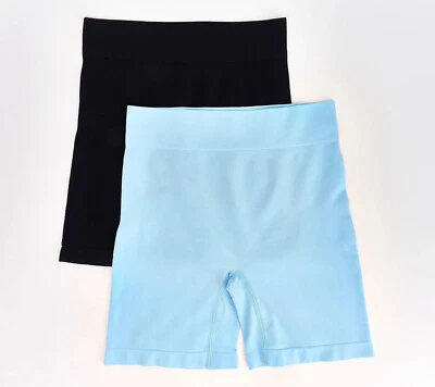 Cuddl Duds Intimates S/2 Seamless Easy Comfort Slip Short Blue/Black 3X A628206 - Image 1 of 3