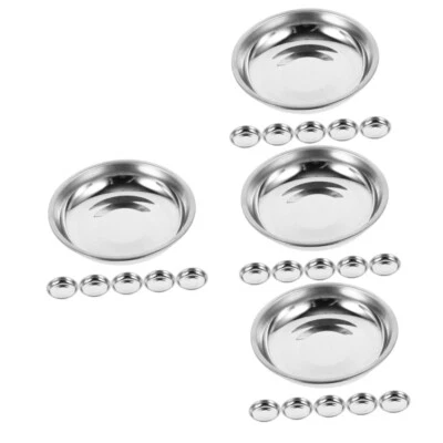 6pcs Stainless Steel Dipping Dish Small Sauce Plates Round Seasoning Dishes - Image 1 of 4