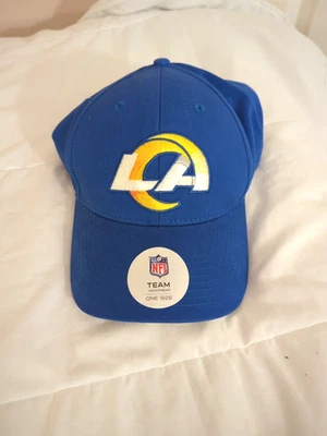 NUEVO CON ETIQUETAS Gorra Azul Los Angeles Rams NFL - Cierre Ajustable - Talla Única - Fútbol Foto 1 de 4