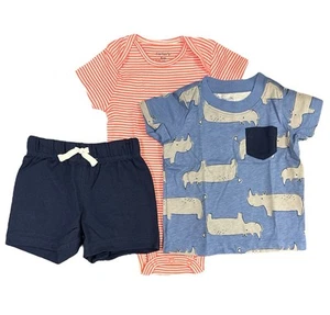 Carter's Baby 3-Piece Shark Character Set Bodysuits Pants Size NB 6M 12M 24M - Picture 1 of 1
