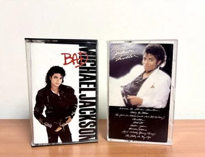 Michael Jackson - Thriller 1982 & Bad 1987 Cassette Tape Lot Epic Records TESTED - Picture 1 of 6