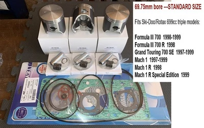 1997 1998 1999 Ski-doo 700 Formula III_Mach 1 R_Grand Touring Piston Rebuild KIT - Image 1 of 2