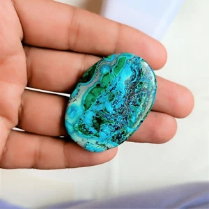 Malachit Chrysokoll Edelstein Cabochon ovale Formherstellung für Schmuck als Geschenk - Bild 1 von 5