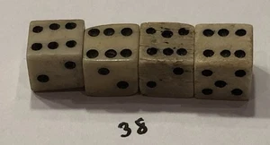 4 Vintage 1/4" + Knochen (Rind) Würfel (2 Paar) - Bild 1 von 4