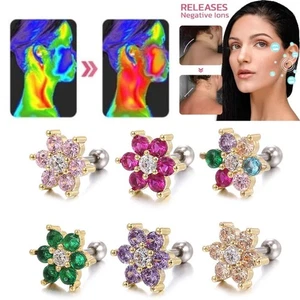 Garnet Ions Rejuvenating Tourmaline Stud Women Girls - Picture 1 of 12