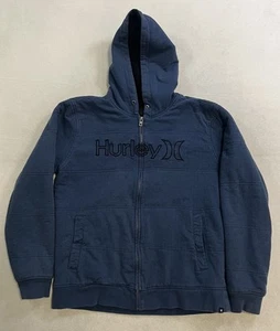 L Hurley Hoodie Herren Large blau durchgehender Reißverschluss Sherpa gefüttert Pullover Skate Surf - Bild 1 von 8