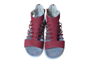 JBU by Jambu Aruba 7.5 Red Vegan Zip Gladiator Comfort Sandal Shoes - Picture 1 of 7