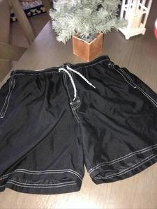 Camisas de baño para hombre ⭐️ Pantalones cortos negros con cordón con inserción de malla 30” W pequeños - Imagen 1 de 4