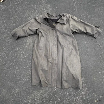 London Fog Gray Women's Rain Coat Long Trench Coat Classic Outerwear - Image 1 of 4