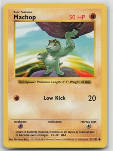 SHADOWLESS Pokemon Card Machop Common Base Set (Shadowless) 052/102 LP De colección - Imagen 1 de 2