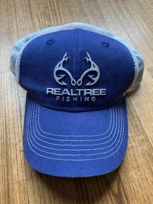 Gorra de camionero de pesca Realtree para hombre gorra de béisbol malla azul marino a presión Foto 1 de 4