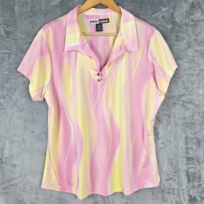 Jamie Sadock Top XL Tie Dye Polo Golf Deportivo Atlético Pullover Camisa Preppy Foto 1 de 4