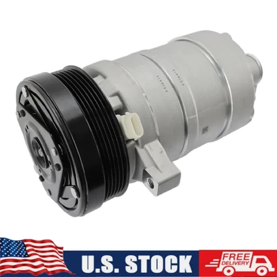 AC Compressor w/ 6-Groove Pulley for Buick Cadillac Chevrolet Pontiac V8 5.7L - Image 1 of 4