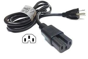 6FT AC Power Cord For Xbox 360 203W Notched Cable Ce 15 - Picture 1 of 3