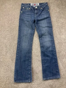 Vigoss Jeans Junior's 14 Straight Leg Med Wash Embellished Pockets - Picture 1 of 14