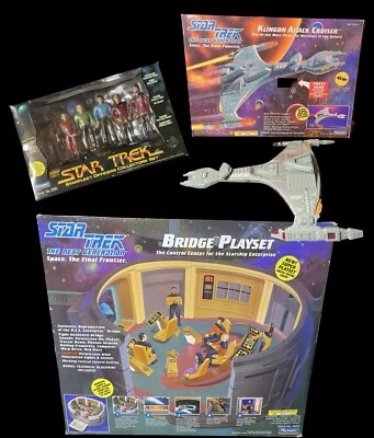 STAR TREK TNG Juego Puente De Colección Abierto Nuevo 1993 + Juego de Oficial y Barco Klingon Foto 1 de 4