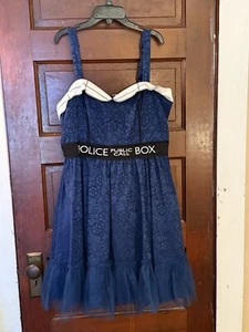Dr. Who Hot Topic Police Call Box Tardis Dress Jr.  XL (15/17) Halloween Costume - Picture 1 of 7