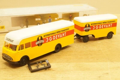 Ho 1:87 BREKINA 018357 Mercedes-benz MB LP 322 Möbelzug " J.C.Devant " Neu Ovp - Immagine 1 di 4