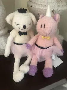 Rainbow Sherbert Stuffed Unicorn and Bear NEW - Picture 1 of 6
