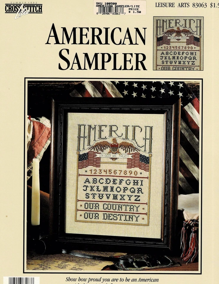 AMERICAN SAMPLER-CROSS STITCH CHART-CROSS STITCH LITE-LEISURE ARTS 83063 - Image 1 of 1