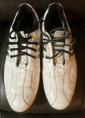 Adidas Adiprene Golf Tour 360 Shoes Marathon White Black Stripes Mens 10 Medium - Image 1 of 4