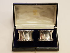 Unmatched Pair Hallmarked Sterling Silver Napkin Serviette Rings 1916 1929 97g