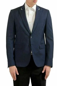 Just Cavalli Men's 100% Wool Blue Two Button Blazer Sport Coat US 38 IT 48 - Picture 1 of 5