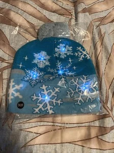 Blue Light Up Snowflake Beanie 3 Light Modes - Picture 1 of 2