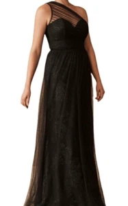NEW! Anthropologie Size 8 BHLDN Hayley Paige Phoebe Dress Black Reg $325 - Picture 1 of 12
