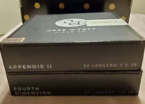 Lot of 2 Empty Jake Wyatt Black Sturdy Cigar Boxes Fourth Dimension/ Apendix II - Picture 1 of 6