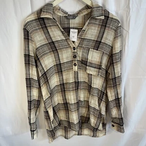 Nutmeg Woman Oversized Check Shirt Button Up Size 8 New - Picture 1 of 2