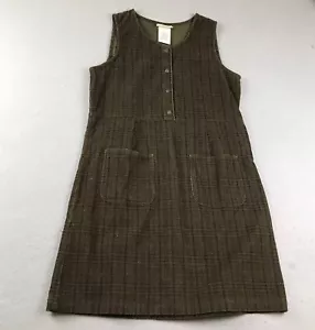 Northern Reflections Dress Womens Small Green Plaid Corduroy Sleeveless A Line - Picture 1 of 8