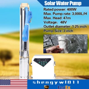 Pompa acqua solare 3" 3000L/H DC sommergibile foro profondo pozzo pompa + regolatore MPPT - Foto 1 di 19