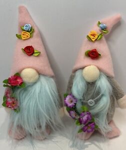 Lot Of 2 Spring Flower Gnomes / Easter Gnomes.  Easter Basket stuffers