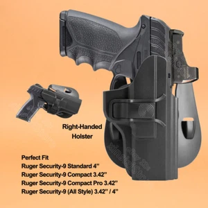 Security-9 Compact Holster OWB For Ruger Security 380 Security 9 9mm 3.42” 4” - Picture 1 of 7