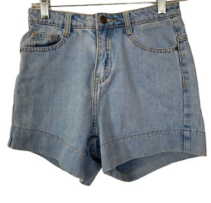 Unbranded Shorts Girls Size Medium Light Wash Blue Cuffed