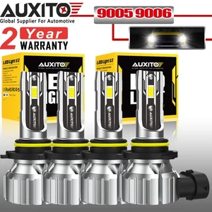 AUXITO Combo 4 9005 + 9006 LED Headlight Kit Bulbs High Low Beam White 45000LM - Imagen 1 de 14