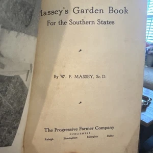 1910 Massey's Garden Book For Southern States W. F. Massey Farming Estate Item - Picture 1 of 7