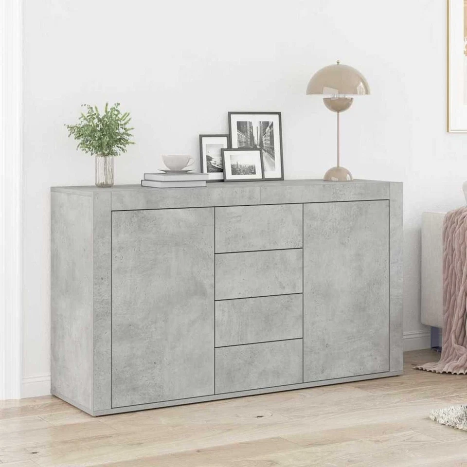 vidaXL Sideboard Concrete grey 120 cm Engineered wood