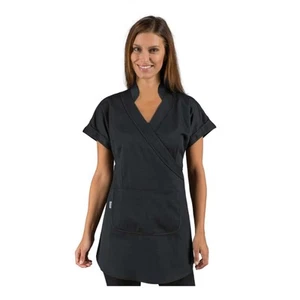 Casacca Estetista Kimono Tahiti Boheme Nero Smanicato - ISACCO - Parrucchiera - Imagen 1 de 3