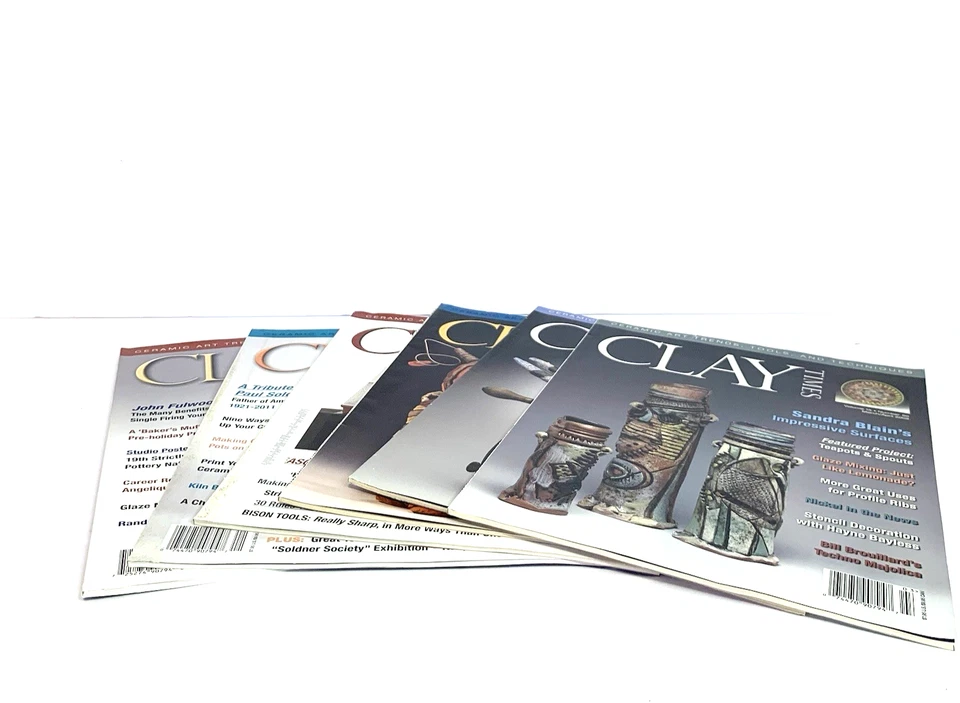 Sandra Blain Clay Times Mix Lot of 6 Magazines 2009 2011 Clay Art - Image 1 of 4