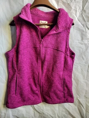 Chaleco para mujer Faded Glory fucsia cremallera completa cuello polar L (12-14) Foto 1 de 4